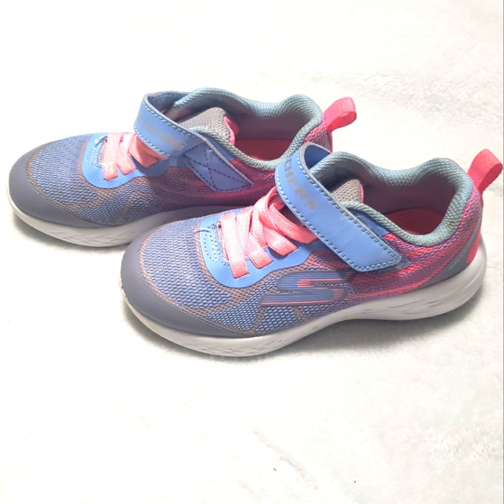 Girls Pink and Blue Skechers Size 12